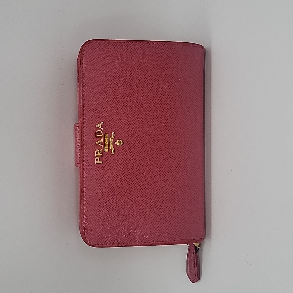 PRADA Saffiano Leather Red Wallet